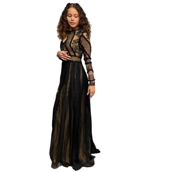 ZUHAIR MURAD silk & lace long dress red carpet - Picture 2 of 6